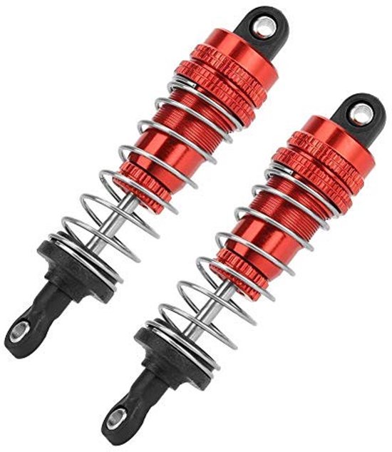 Allecto - Metalen schokdemper - RC veerpoot - Duurzaam en stevig - Rood/blauw - Schokdempers voor WLtoys 144001 - Geschikt voor 0 - 10 jaar - Mode