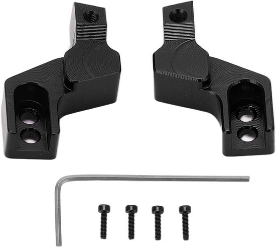Allecto - RC Front Bumper - Aluminium - Zwarte - Axial SCX24 - 1/24 RC Crawler - Fixing Mounts - CNC Machined - Post Parts met Schroef Sleutel