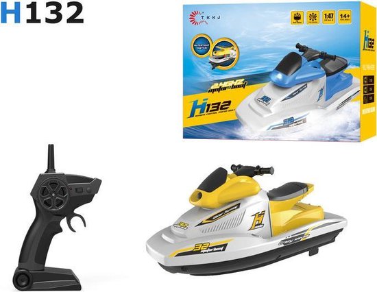 Rc jetski speelgoed boot H132 - oplaadbaar accu - 2.4GHZ zender - 50meter- 10km/h - 1:47 (perfect voor beginners)