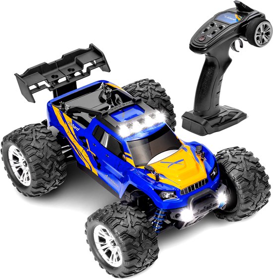 Overmax X-Shard RC auto / RC car Monster Truck 4x4 – metalen aandrijving – tot 30 km/u – LED verlichting – off-road – IPX4 – bereik 90 m – 1:16 – RTR set – 20 min rijtijd – onafhankelijke vering – vanaf 8 jaar