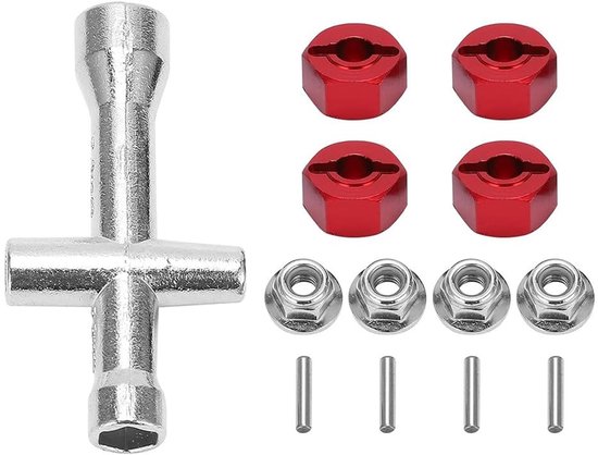 RC Wheel Allen Adapter Set 1/14 1/16 met Anti-slip Moeren en Kruissleutel