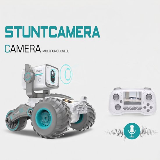 Bestuurbare Auto - RC-auto met camera - RC Voertuigen - HD 720P FPV-camera - tweerichtingsaudio, 360°-spins en ledverlichting - via app bestuurbare RC-truck met verstelbare camera - 60 minuten speeltijd - Een cadeau voor kinderen en volwassenen