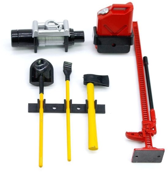 Vt products - 6PCS RC Crawler Accessoire - Decoratieve Tool Sets - Hoogwaardig en Duurzaam - Compatibel met 1/10 RC Auto - Perfect voor SCX10 D90...