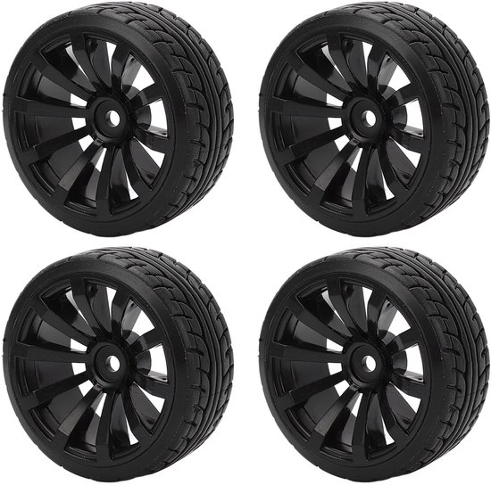 Golden crown - RC Wielen en Banden Set - 4 Stuks Rubber Drift Car Tires - On-Road Racing - Geschikt voor TT02 - Duurzaam en flexibel - Ideaal voor mod