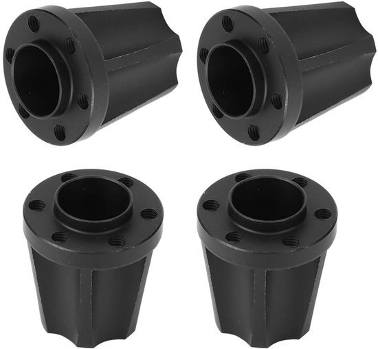 Dailygoods - RC auto wielnaven - wieladapter - upgrade reserveonderdeel - zwart - 1.9 inch 2.2 inch - geschikt voor SCX10 - modelauto's