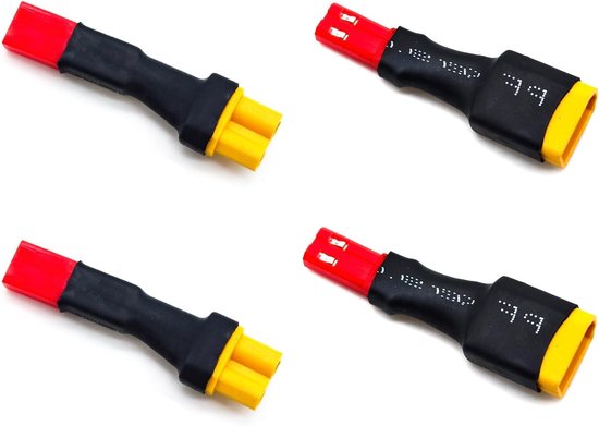 2 Pairs JST naar XT30 Adapter voor RC Voertuigen, Drones en Opladers - Male en Female Connectoren