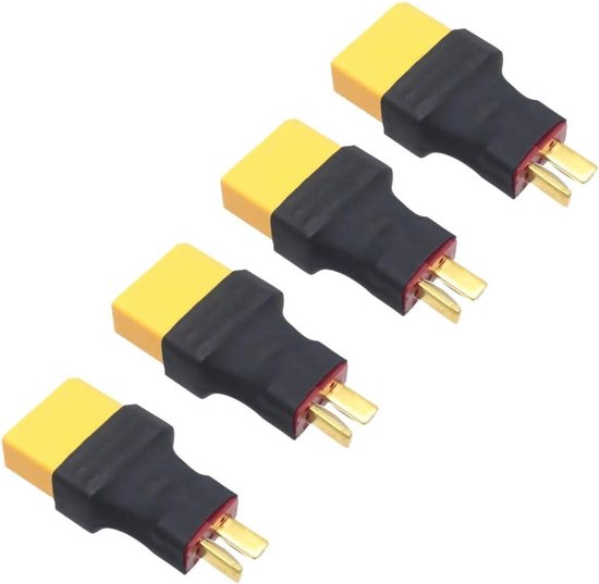 Adapter Socket XT90 naar Deans Plug - 4-Pack voor RC Auto, Vliegtuig en Lipo Accu's