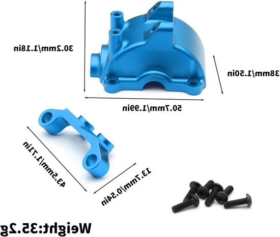 Aluminium Differentieelkap voor TT02 1/10 RC Auto's - Upgrade Onderdeel voor Voor- en Achterdifferentieel met Gearbox Cover en Arm Code Houder