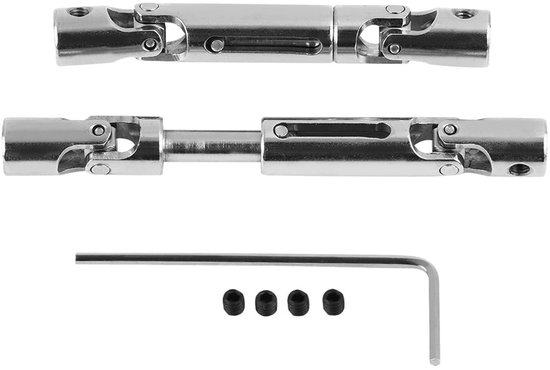 Dailygoody - Aandrijfas Upgrade Onderdelen - Metaal - Antriebswelle - 2 Stuks - Compatibel met 1/16 RC Truck - Zilver