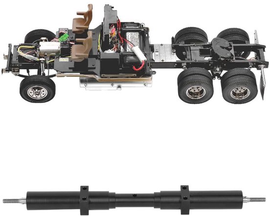 Allecto - RC Wielas - Metaal Achteras - Voor 1/10 RC Auto's - 167mm - Precisie en Kwaliteit - Geschikt voor Tamiya - Universeel