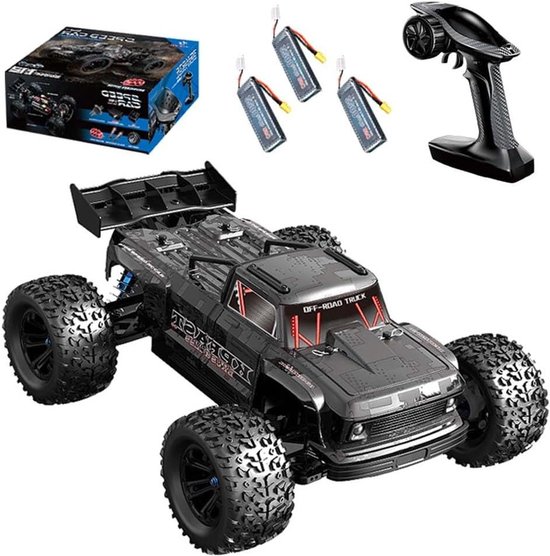 Op afstand bestuurbare auto - RC truck - Offroad rijden - Borstelloze motor - 70 km/u snelheid - Zwart