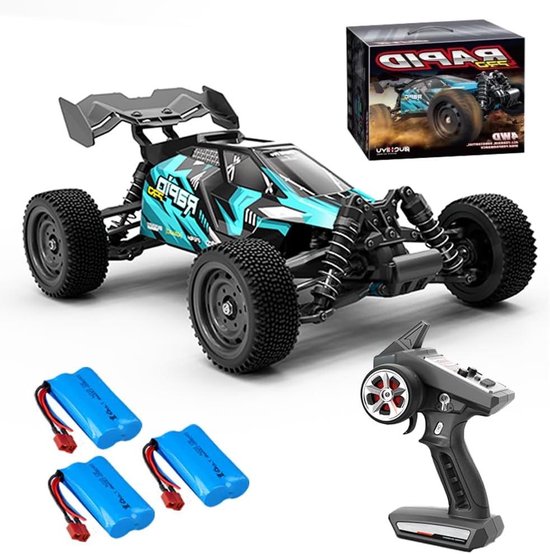 Afstandsbestuurde Auto - RC Truggy - Offroad Rijden - Borstelloze Motor - 1:16 Schaal - Blauw