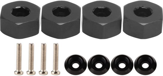 Dailygoods - 5mm Tot 12mm Combiner Wheel Hub - Hoogwaardig Aluminium - Zwart - Accessoire voor RC Trucks - Verbeterde Stabiliteit
