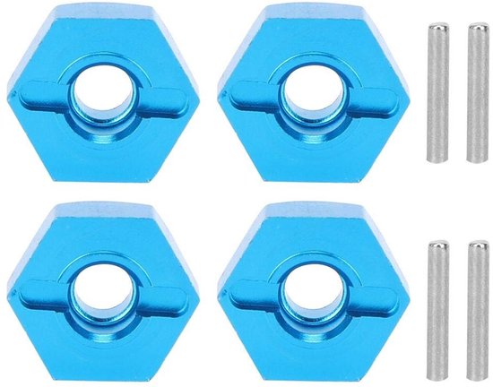 Dailygoods - 5MM Wheel Hex Mount Hubs Nut - Vervangingsonderdeel - Blauw - Lichtgewicht en Slijtvast - Geschikt voor WLtoys 1/14 144001 RC Auto