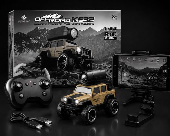 Mini RC Camera Auto – Offroad KF32 met Live Camera & Smartphone Besturing