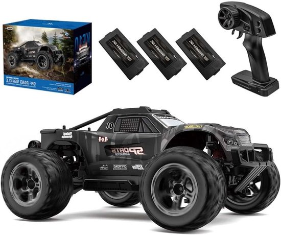 RC Auto - Terreinwagen Afstandsbediend - Snel Rijden - 4WD Waterdicht - Schaal 1:10 - Grijs