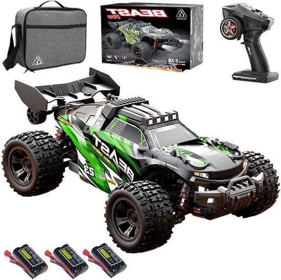 RC Auto - Monstertruck Offroad - Snel Racen - Waterdicht 4WD - Schaal 1:18 - Groen
