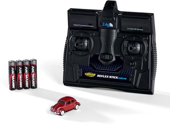 1:87 Volkswagen Kever Rode RC Auto - Rijklaar Model voor Diorama en Verzameling