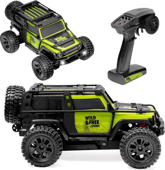 Overmax X-Vast RC auto / RC car – 1:10 crawler 4x4 – metalen aandrijfas – olie-schokdempers – LED verlichting – 2 accu’s (tot 40 min) – 30 km/u – traploze snelheidsregeling – offroad terrein model – Ready To Run - Bestuurbare Auto