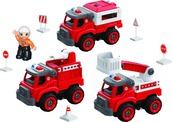 Lexibook - CROSSLANDER® Fireman 3-in-1 Brandweerwagen Set met