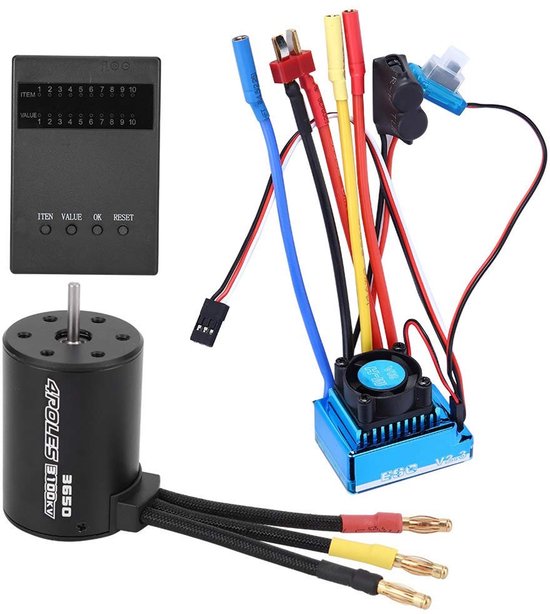 Dailygoods - 3650 RC Motor - Borstelloze Motor Set - Programmeerbare - Geschikt voor RC Auto's - 3100 KV - Perfect voor Modelbouwers - Vervangings...