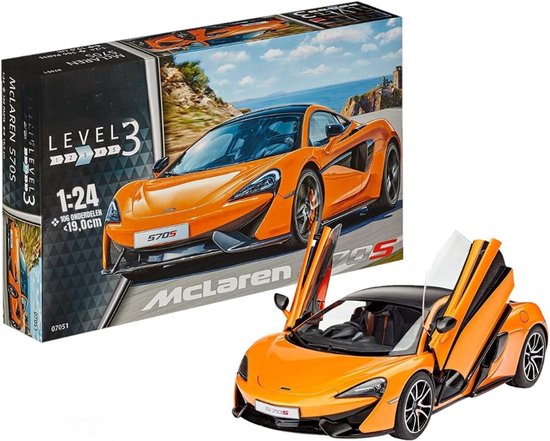 MMP® Modelbouw Auto - Modelbouw Auto Bouwpakket - Modelbouwpakket - McLaren 570S op Schaal - 36x22x7cm - Oranje