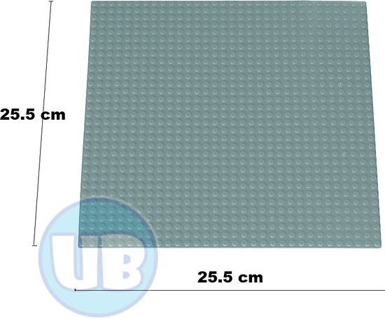 Uniblocks Classic bouwplaat Grijs - 25,5 x 25,5 cm | City | combineer met Lego bouwplaten | grondplaten 32x32 noppen | wegen | wegplaat| stad | Geschikt voor LEGO bouwplaten bouwplaat wegplaat