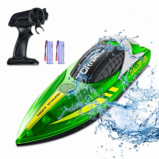 Pumpify Bestuurbare Boot – Waterspeelgoed – Met LED Verlichting – RC Boot – Snelheid Tot 15 km/h – 60m Bereik – Speelgoed Boot – Speedboot – Afstandsbestuurbare Boot - Speelgoed – 5 jaar – 6 jaar – 7 jaar – 8 jaar – 9 jaar – 10 jaar – Groen