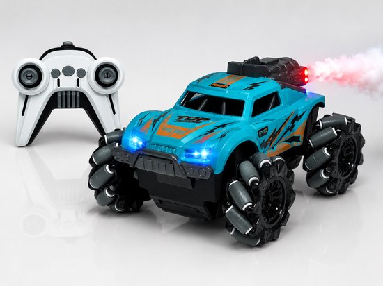 RC Stunt Spray Auto 6 Kanaals 4WD – Drift, Zijwaarts Rijden, LED Verlichting & Mist Effect