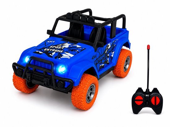 Extreme Sport Car - Rc auto - Afstand bestuurbaar auto - 4 kanaal - Blue - Incl. Oplaadbaar Accu + USB lader