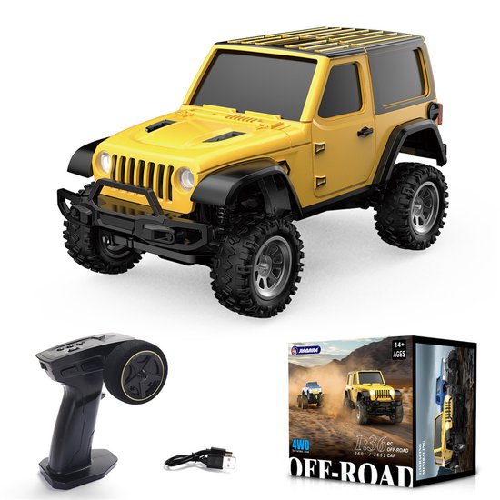JIABAILE 1:36 RTR 4WD RC Rock Crawler – Volledig Proportionele Besturing – Mini Offroad RC Auto met LED-verlichting – Tot 60 Min. Speeltijd