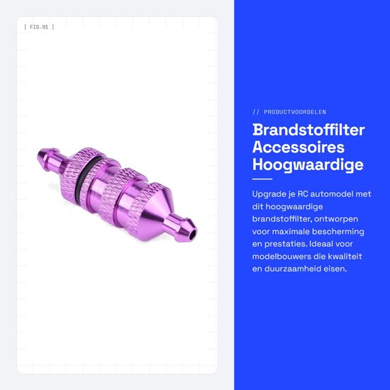 Solidchoice- Accessoires Hoogwaardige Aluminiumlegering - Brandstoffilter - Nitrooliefilter - Eenvoudig te Installeren - Compatibel met Automodellen - Lange Levensduur