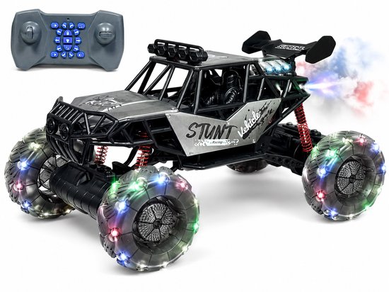 RC STUNT Monstertruck 1:8 XXL - met 360° Drift - All side Control System - Rookfunctie - 2.4GHZ bestuurbare auto - Omni Wielen