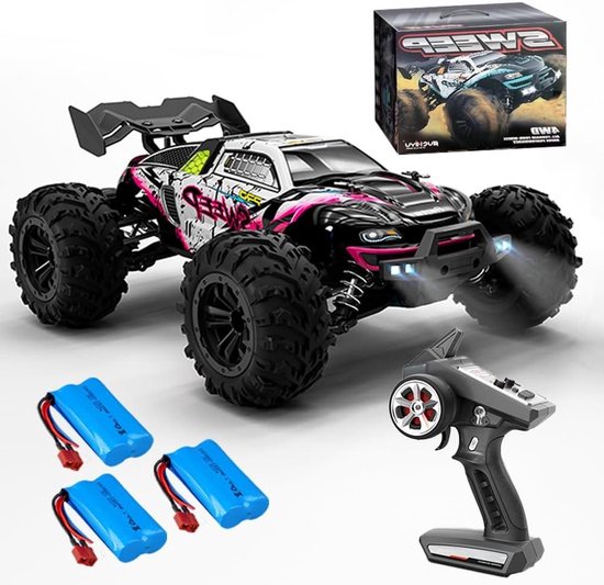 RC Auto - Afstandsbediende Truck - Offroad Racen - Borstelloze Motor - 30 x 24 x 15 cm - Rood
