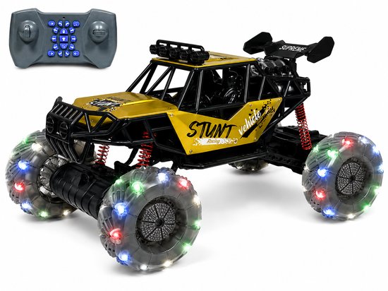 RC STUNT Monstertruck 1:8 XXL - met 360° Drift - All side Control System - Rookfunctie - 2.4GHZ bestuurbare auto - GOLDEN DESIGN -Omni Wielen