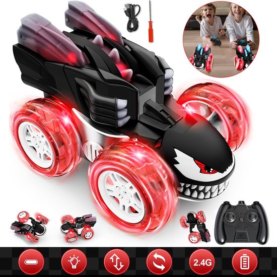 4WD Terreinwagen Met 360° Rotatie En Stunts - 2,4 GHz Anti-Interferentie USB Oplaadbaar - Supersnel Off-Road Speelgoed Voor Kinderen