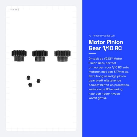 Accessoires - RC Motor Pinion Gear - Duurzaam Chroom Staal - Antiroest - Eenvoudige Installatie - Compatibel met 1/10 RC Auto - Motoronderdelen