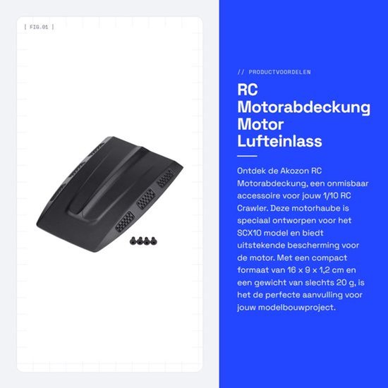 Motorabdeckung - 1/10 RC Motor - Lufteinlass - Crawler - Klettern Auto - Motorhaube - Motorcover