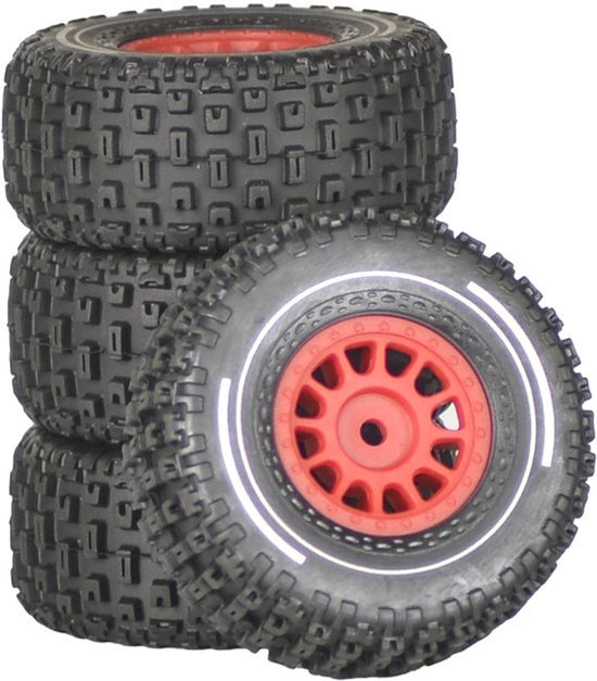 Voorgelijmde 1/14 RC Vrachtwagenbanden en Wielen - 4 Stuks 12 mm Zeskant All-Terrain