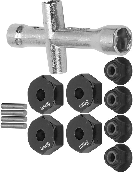 Dailygoods - RC Wiel Hex Adapter met Antislip Moer & Bout voor 1/10 RC Auto