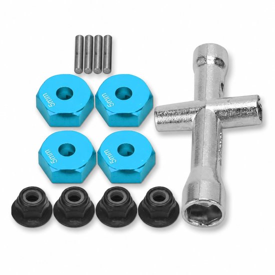 Dailygoods - RC Wiel Hex Adapter 12mm voor RC Auto's - Antislip Moer Set en Gereedschap