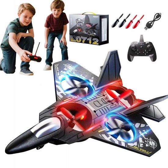 RC Stuntvliegtuig - Speelgoedvliegtuig - Drones voor Kinderen - 8-assige Gyroscoop & Headless - 360° Flip & LED - 500mAh & Type-C - Beginnersvriendelijk - Voor Binnen & Buiten