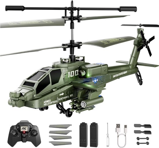 SP® Rc Helicopter - Rc Helicopter voor Buiten - Bestuurbare Helikopter - Groen - 29cm x 10cm x 12cm