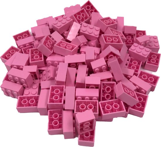 100 Bouwstenen 2x3 | Roze | Compatibel met Lego Classic | Keuze uit vele kleuren | SmallBricks