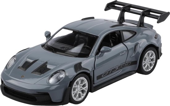 Porsche 911 RS Diecast modelauto's, schaal 1:36, terugtrekvoertuig, Porsche 911 speelgoedauto, auto's, cadeaus voor jongens en meisjes (grijs)