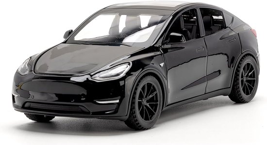 Model Y 1:32 Schaal Modelauto, Die-cast Legering Elektronisch Speelgoed met Terugtrekfunctie, Met Lichten en Muziek, Mini Voertuig Speelgoed als Cadeau voor Kinderen (Zwart)