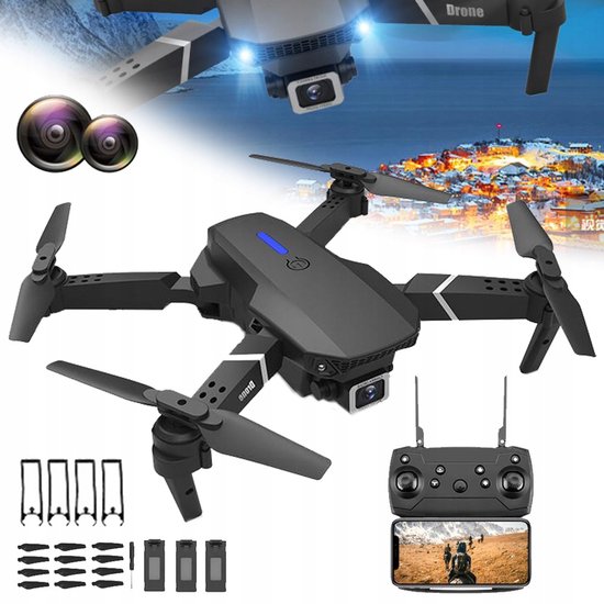 Opvouwbare 4K-Drone Met Dubbele Camera WiFi En Traject Vlucht - Hoogte Behoud Foto/Video via Gebaren 90° Verstelbare Lens Draagbare RC-Helikopter
