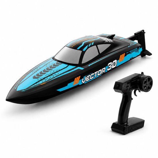 Mitovi® RC boot – Speedboot - Radiografisch Bestuurbare Racingboot 2.4GHz – Hoge Snelheid – voor Kinderen & Volwassenen – elektrische boot op afstandsbediening - Blauw