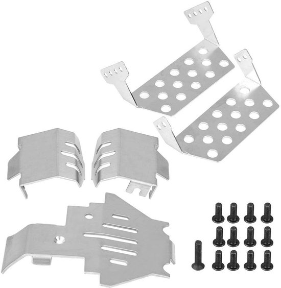aladdien - RC Chassis Armors - Skid Plate - Bescherming voor RC Auto - 5 stuks - Accessoire voor Traxxas TRX-4 - Voor Desert Racer - Ondersteuning v..