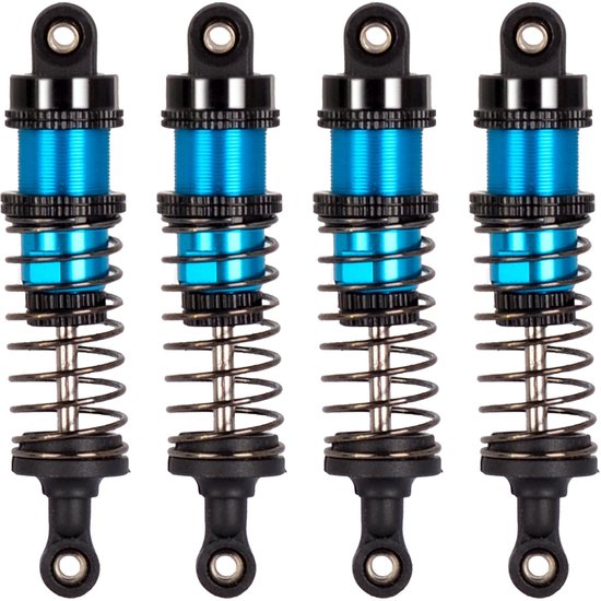 Dailygoods - Oliegevulde Schokdemper Set voor 1/12, 1/14 en 1/16 RC Auto's - Zwart/Blauw
